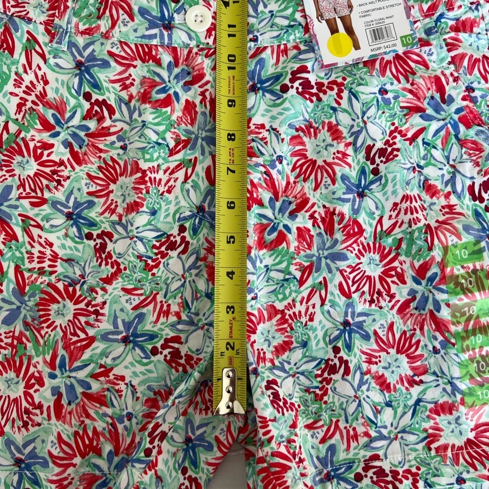 NWT Stella Parker women’s floral blue green cotton blend shorts size 10